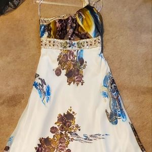 New without tags womens dress chiffon ,lined floral and beaded  maxi  dress .